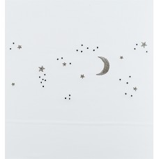 Sábana Trip.Cuna 60 Luna plata Estrellas gris Sonpetit